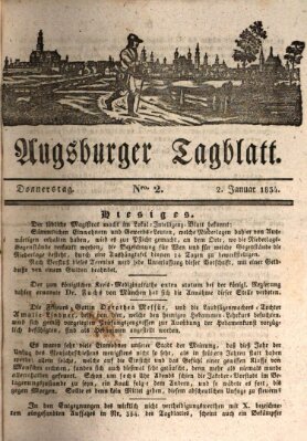 Augsburger Tagblatt Donnerstag 2. Januar 1834