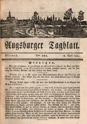 Augsburger Tagblatt Mittwoch 16. April 1834