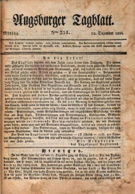 Augsburger Tagblatt Montag 22. Dezember 1834