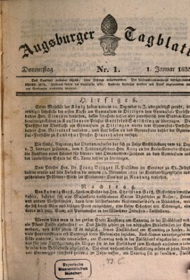 Augsburger Tagblatt Donnerstag 1. Januar 1835