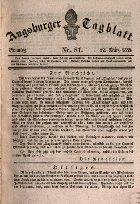 Augsburger Tagblatt Sonntag 22. März 1835