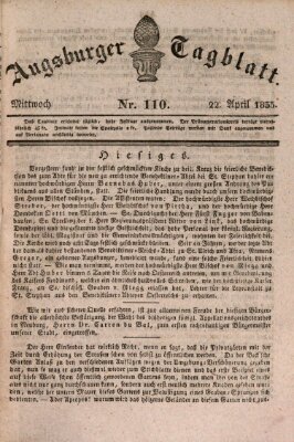 Augsburger Tagblatt Mittwoch 22. April 1835