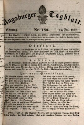 Augsburger Tagblatt Sonntag 12. Juli 1835