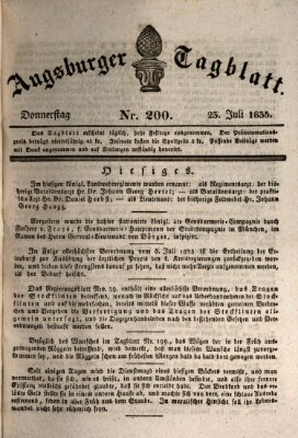 Augsburger Tagblatt Donnerstag 23. Juli 1835