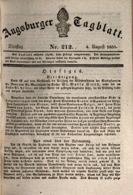 Augsburger Tagblatt Dienstag 4. August 1835