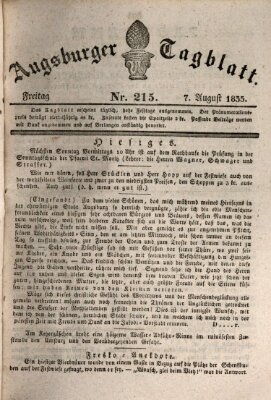 Augsburger Tagblatt Freitag 7. August 1835