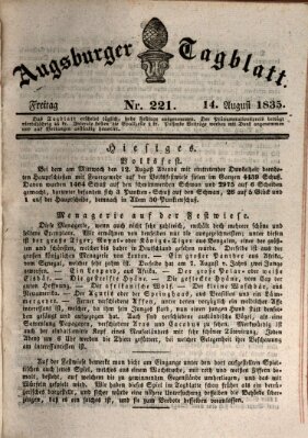 Augsburger Tagblatt Freitag 14. August 1835