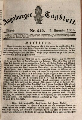 Augsburger Tagblatt Mittwoch 2. September 1835
