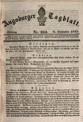 Augsburger Tagblatt Sonntag 6. September 1835