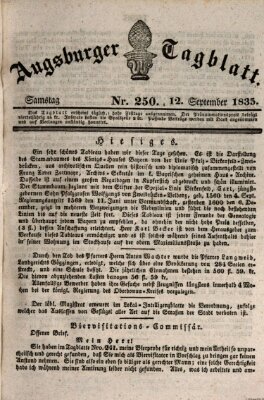Augsburger Tagblatt Samstag 12. September 1835