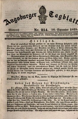 Augsburger Tagblatt Mittwoch 16. September 1835