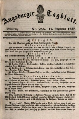 Augsburger Tagblatt Donnerstag 17. September 1835