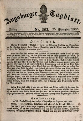 Augsburger Tagblatt Freitag 25. September 1835