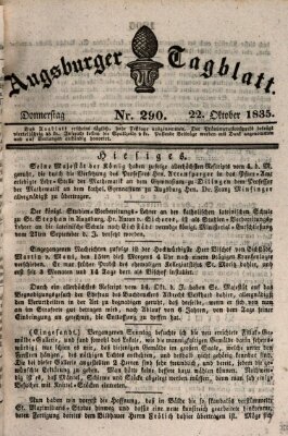 Augsburger Tagblatt Donnerstag 22. Oktober 1835