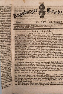 Augsburger Tagblatt Samstag 28. November 1835