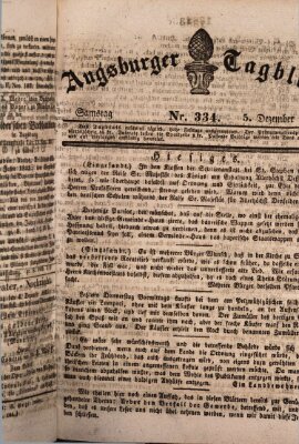 Augsburger Tagblatt Samstag 5. Dezember 1835