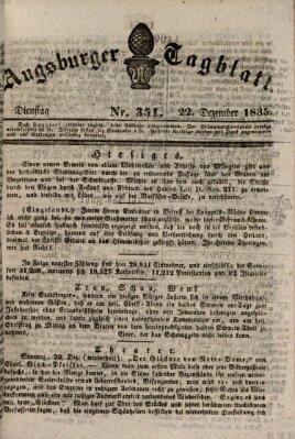 Augsburger Tagblatt Dienstag 22. Dezember 1835