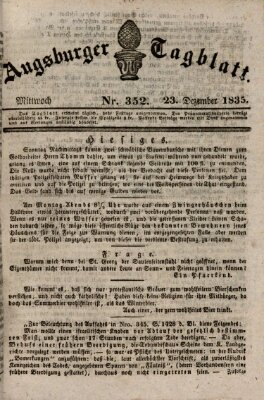 Augsburger Tagblatt Mittwoch 23. Dezember 1835
