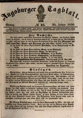 Augsburger Tagblatt Montag 25. Januar 1836
