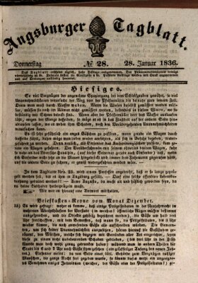 Augsburger Tagblatt Donnerstag 28. Januar 1836