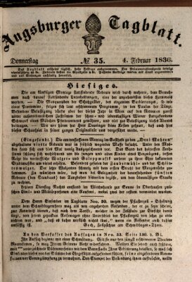 Augsburger Tagblatt Donnerstag 4. Februar 1836