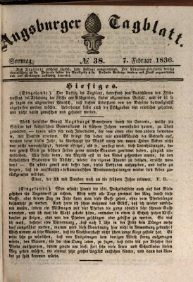 Augsburger Tagblatt Sonntag 7. Februar 1836