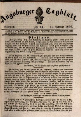 Augsburger Tagblatt Mittwoch 10. Februar 1836