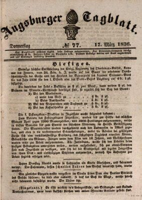 Augsburger Tagblatt Donnerstag 17. März 1836