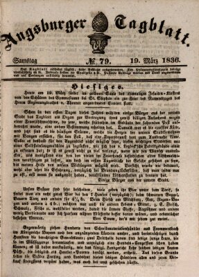Augsburger Tagblatt Samstag 19. März 1836