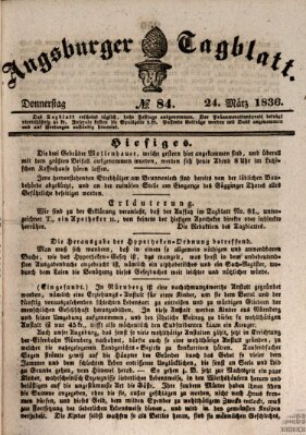 Augsburger Tagblatt Donnerstag 24. März 1836
