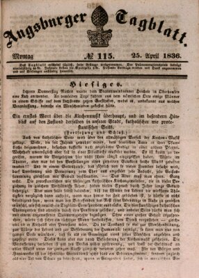 Augsburger Tagblatt Montag 25. April 1836