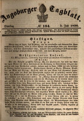 Augsburger Tagblatt Dienstag 5. Juli 1836