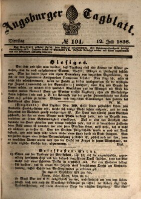 Augsburger Tagblatt Dienstag 12. Juli 1836