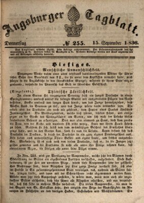 Augsburger Tagblatt Donnerstag 15. September 1836