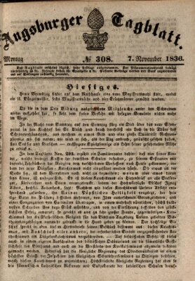 Augsburger Tagblatt Montag 7. November 1836