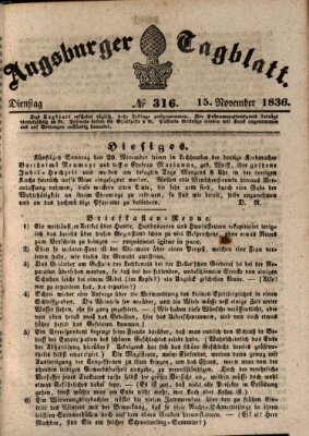Augsburger Tagblatt Dienstag 15. November 1836
