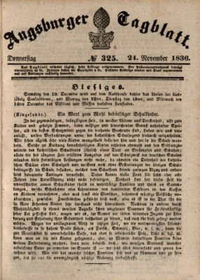 Augsburger Tagblatt Donnerstag 24. November 1836
