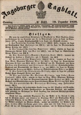 Augsburger Tagblatt Samstag 10. Dezember 1836
