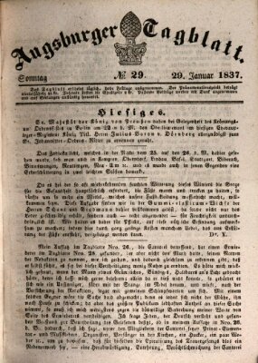 Augsburger Tagblatt Sonntag 29. Januar 1837