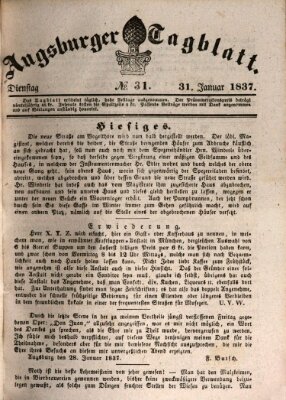 Augsburger Tagblatt Dienstag 31. Januar 1837
