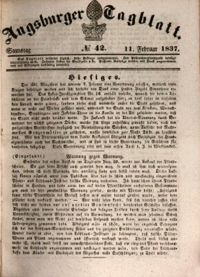 Augsburger Tagblatt Samstag 11. Februar 1837