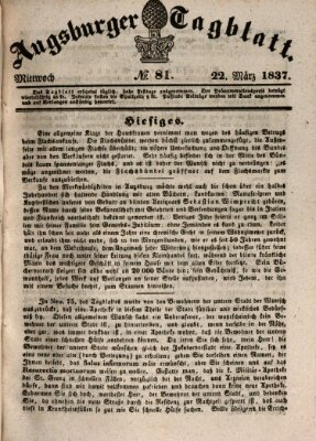 Augsburger Tagblatt Mittwoch 22. März 1837