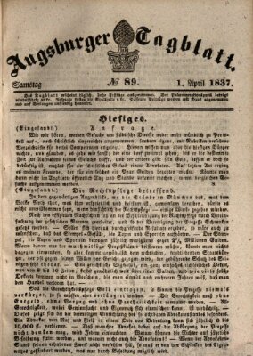 Augsburger Tagblatt Samstag 1. April 1837