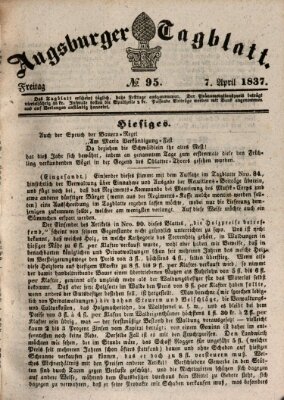 Augsburger Tagblatt Freitag 7. April 1837