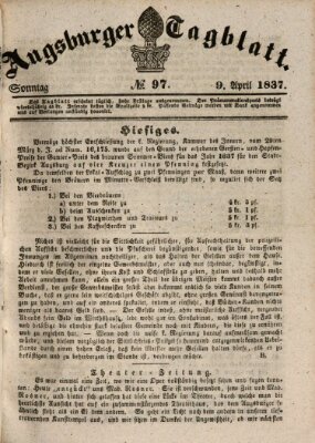Augsburger Tagblatt Sonntag 9. April 1837