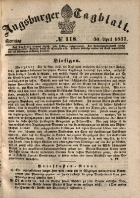 Augsburger Tagblatt Sonntag 30. April 1837