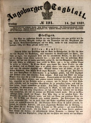 Augsburger Tagblatt Freitag 14. Juli 1837