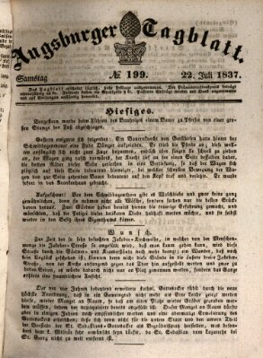 Augsburger Tagblatt Samstag 22. Juli 1837