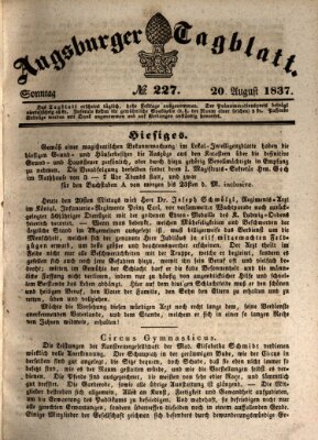 Augsburger Tagblatt Sonntag 20. August 1837