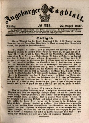 Augsburger Tagblatt Dienstag 22. August 1837